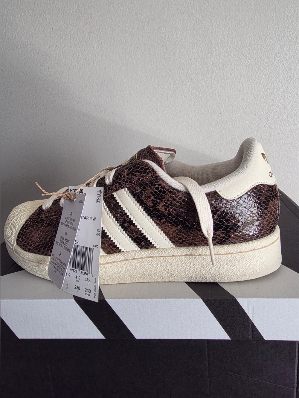 Adidas Superstar II Brown Snakeskin Women's Size 6 New In Box No Lid
